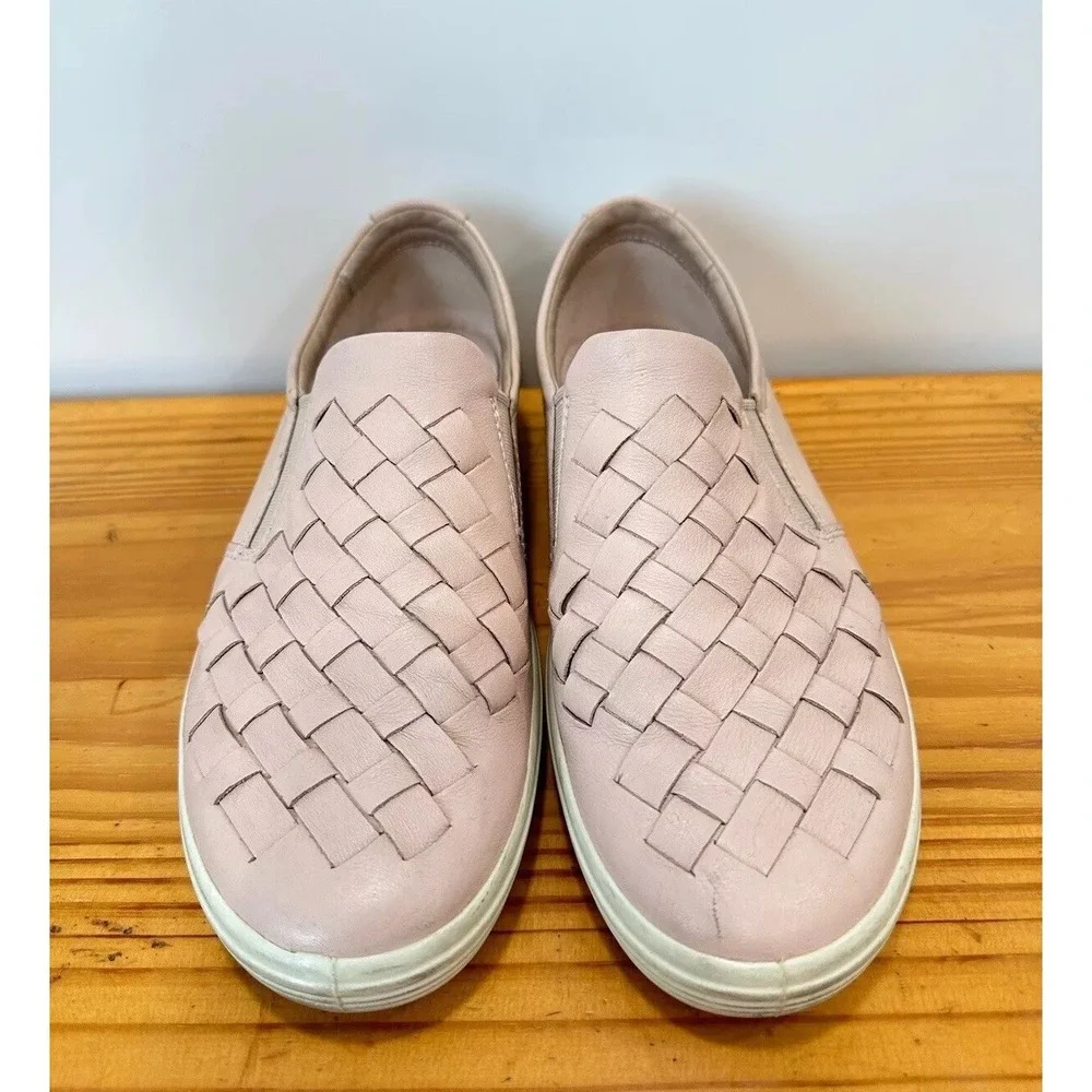 ECCO Soft 7 Rose Dust Pink Woven Leather Slip On Shoes / Women's EU 40 US 9 Wide